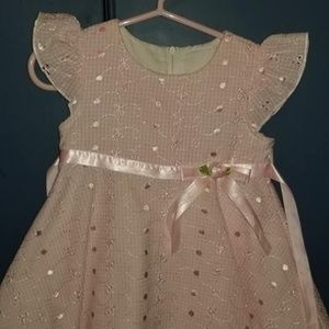 12 month Bonnie Baby pink eyelet dress
